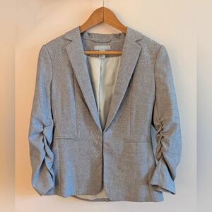 H&M Scrunch Sleeve Blazer Gray S